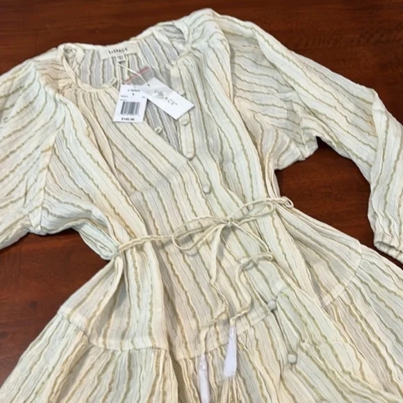 L*Space Vida Coverup Mini Dress Tunic Tapioca Cream - Picture 4 of 7